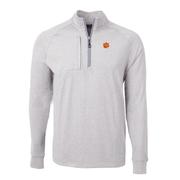  Clemson Cutter & Buck Adapt Eco Knit Heather 1/4 Zip Pullover