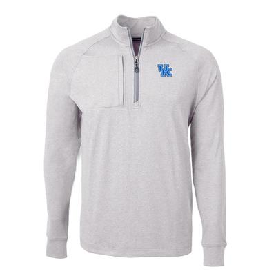 Kentucky Cutter & Buck Adapt Eco Knit Heather 1/4 Zip Pullover POLISHED_HTHR