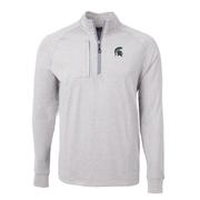  Michigan State Cutter & Buck Adapt Eco Knit Heather 1/4 Zip Pullover