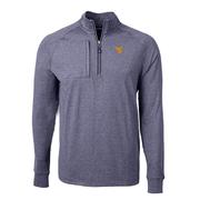  West Virginia Cutter & Buck Adapt Eco Knit Heather 1/4 Zip Pullover