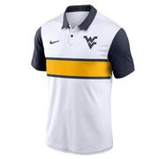  West Virginia Nike Campus Pattern Chest Stripe Polo