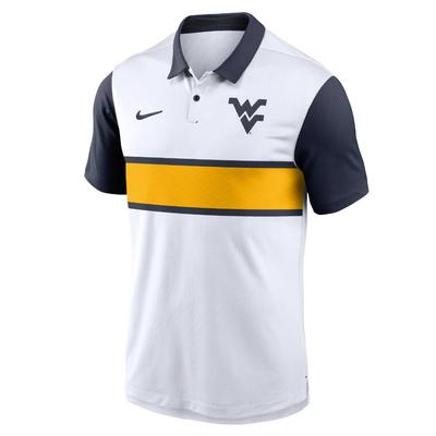 West Virginia Nike Campus Pattern Chest Stripe Polo