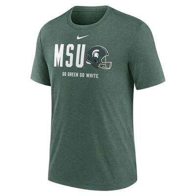 Michigan State Nike Triblend Football Slogan Tee