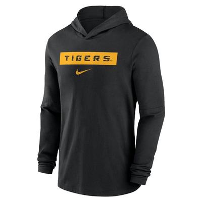 LSU Nike Dri-Fit Lightweight Hoodie Top BLACK