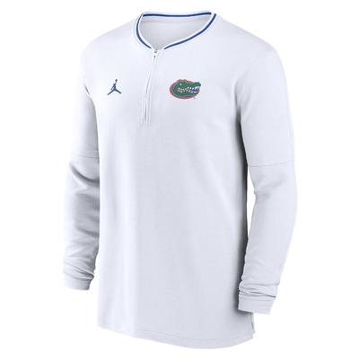 Florida Jordan Brand Dri-Fit Sideline Coach Half Zip Top WHITE