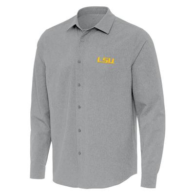 LSU Antigua Exposure Long Sleeve Woven Shirt