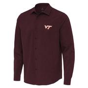  Virginia Tech Antigua Exposure Long Sleeve Woven Shirt