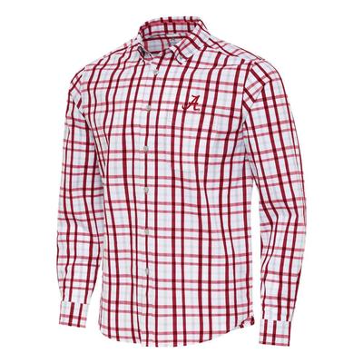 Alabama Antigua Tending 2 Long Sleeve Woven Shirt