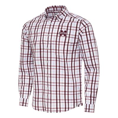 Mississippi State Antigua Tending 2 Long Sleeve Woven Shirt