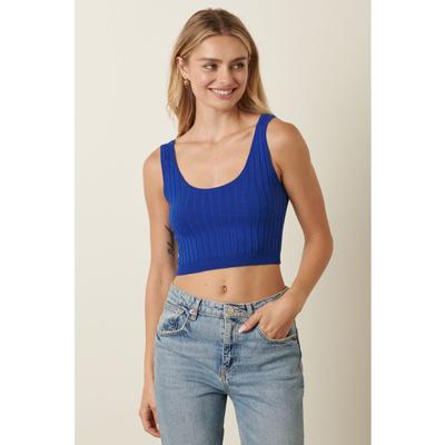 Mittoshop Wide Rib Knit Sweater Crop Tank Top