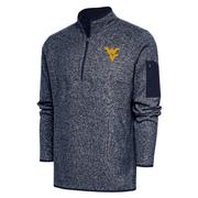  West Virginia Antigua Men's Fortune 1/4 Zip Pullover