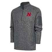  Nebraska Antigua Men's Fortune 1/4 Zip Pullover