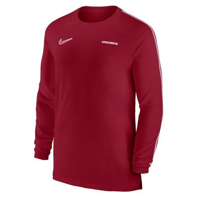Arkansas Nike Dri-Fit UV Coach Long Sleeve Top