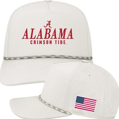Alabama Legacy American Flag Caddy Rope Script Snapback Cap