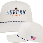  Auburn Legacy American Flag Caddy Rope Script Snapback Cap