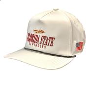  Florida State Legacy American Flag Caddy Rope Script Snapback Cap