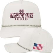  Mississippi State Legacy American Flag Caddy Rope Script Snapback Cap