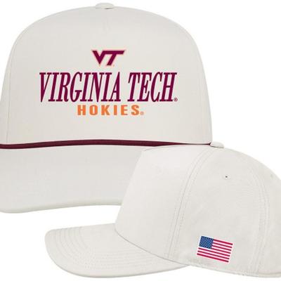 Virginia Tech Legacy American Flag Caddy Rope Script Snapback Cap