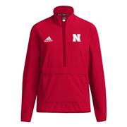  Nebraska Adidas Sideline Woven 1/4 Zip Pullover