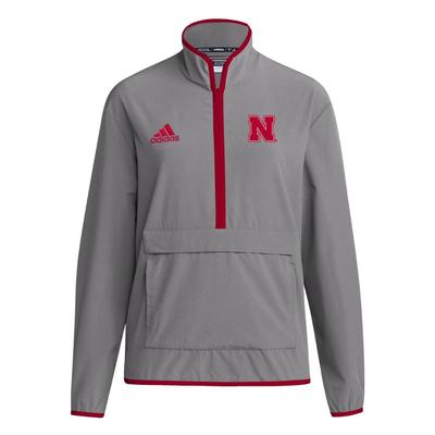 Nebraska Adidas Sideline Woven 1/4 Zip Pullover