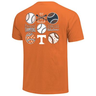 Tennessee Image One 2024 NCAA College World Series Nat Champs Women's Baseball Stack Comfort Colors Tee
