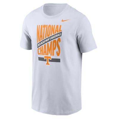 Tennessee Nike 2024 NCAA College World Series Nat Champs Men's Tee WHITE