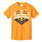  Tennessee 2024 Ncaa College World Series Nat Champs Youth Cross Bats Tee