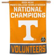  Tennessee 2024 Ncaa College World Series Nat Champ 28 X 40 Vertical Flag