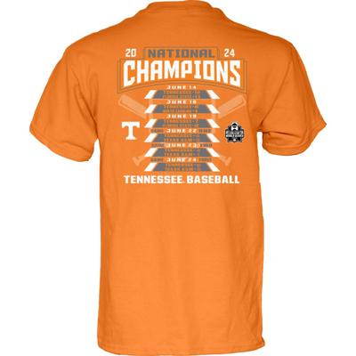 Tennessee 2024 NCAA College World Series Nat Champs Men's Scores Tee