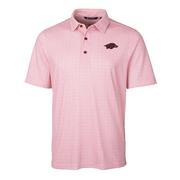  Arkansas Cutter & Buck Pike Double Dot Print Stretch Polo