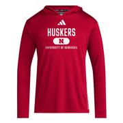  Nebraska Adidas Training Hooded Tee