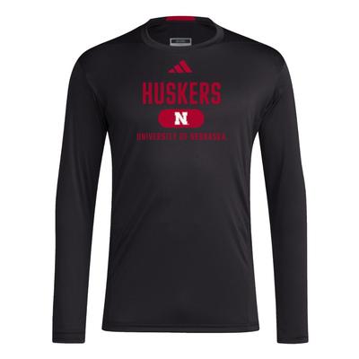 Nebraska Adidas Sideline Training Long Sleeve Tee