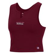  Mississippi State Champion Women's Tailgate Fitted Her Crop Tank Top