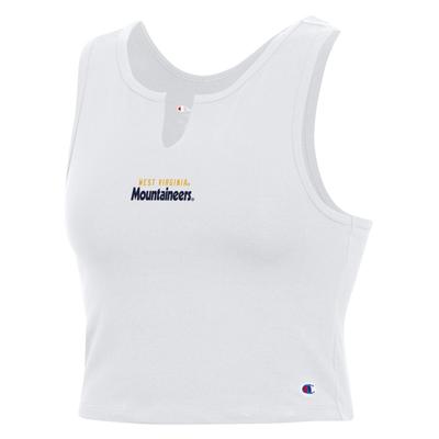 West Virginia Champion Women's Tailgate Fitted Her Crop Tank Top