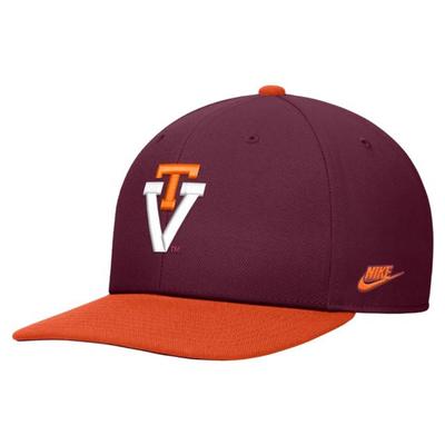 Virginia Tech Vault Nike Pro Flat Brim Snapback Cap