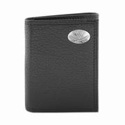  Virginia Zep- Pro Black Leather Concho Trifold Wallet