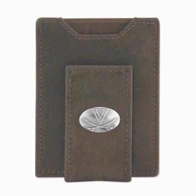 Virginia Zep-Pro Zep-Pro Brown Leather Concho Front Pocket Wallet