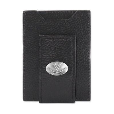 Virginia Zep-Pro Zep-Pro Black Leather Concho Front Pocket Wallet