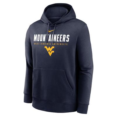 West Virginia Nike Mascot Straight Club Fleece Hoodie