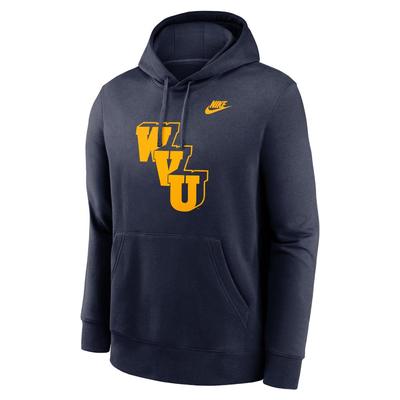 West Virginia Nike Legacy Logo Club Fleece Hoodie COLL_NAVY