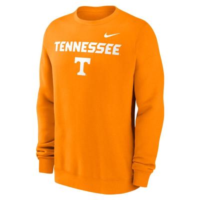 Tennessee Nike Primary Stack Club Fleece Crew BRIGHT_CERAMIC