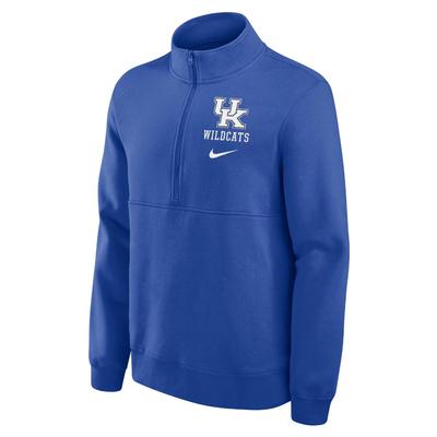 Kentucky Nike 1/2 Zip Pullover Club Fleece GAME_ROYAL