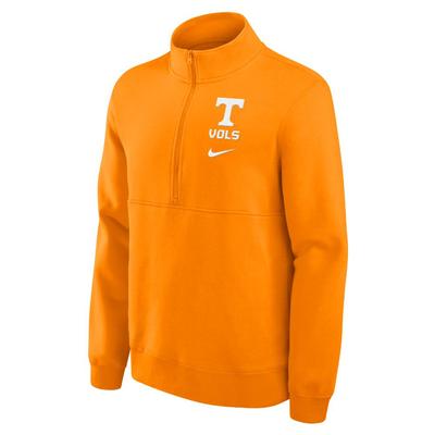 Tennessee Nike 1/2 Zip Pullover Club Fleece BRIGHT_CERAMIC