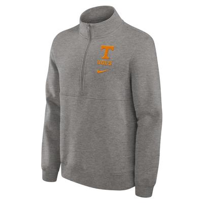 Tennessee Nike 1/2 Zip Pullover Club Fleece DK_GREY_HTHR