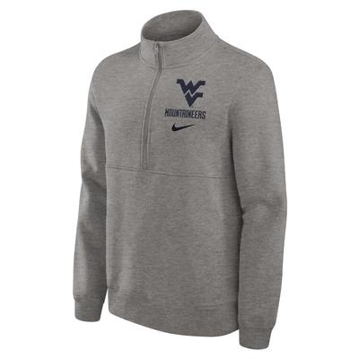 West Virginia Nike 1/2 Zip Pullover Club Fleece