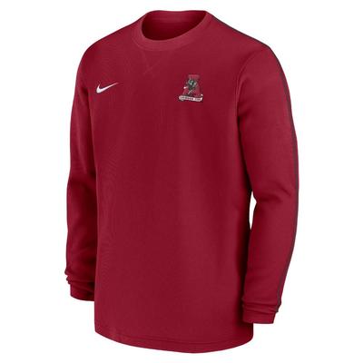 Alabama Nike Sideline Coach Long Sleeve Crew Top