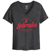  Nebraska League Women's Intramural Boyfriend V- Neck Top