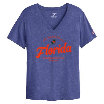 Florida League Women's Intramural Boyfriend V-Neck Top HTHR_ROYAL_BLUE