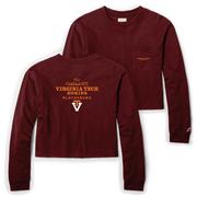  Virginia Tech League Women's Clothesline Cotton Long Sleeve Midi Tee