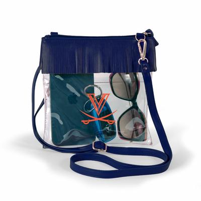 Virginia Judyann Fringe Clear Crossbody Bag